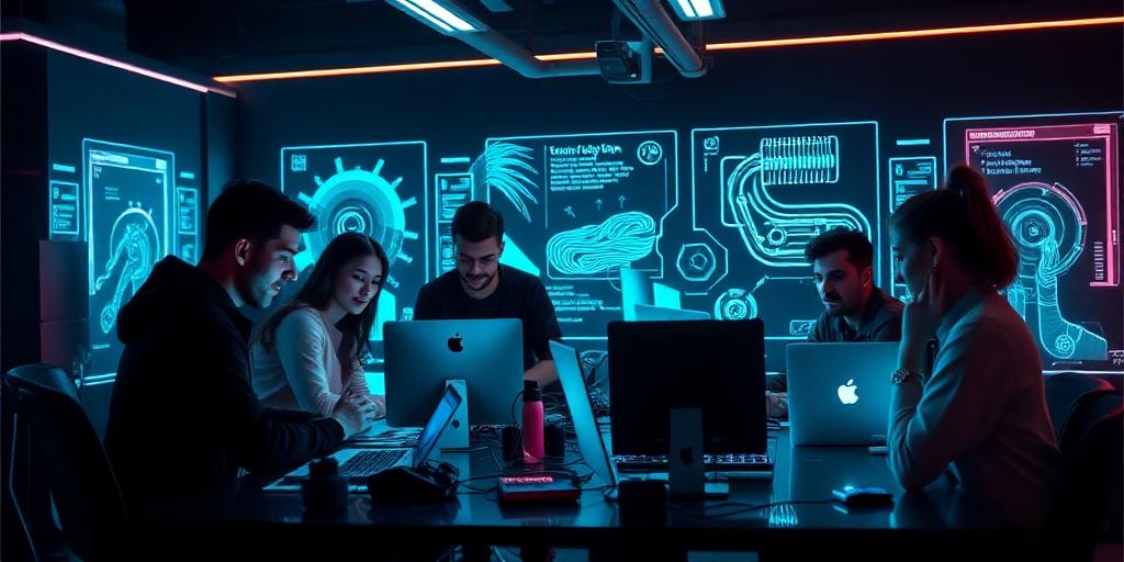 Genz Codes team collaborating in a futuristic office